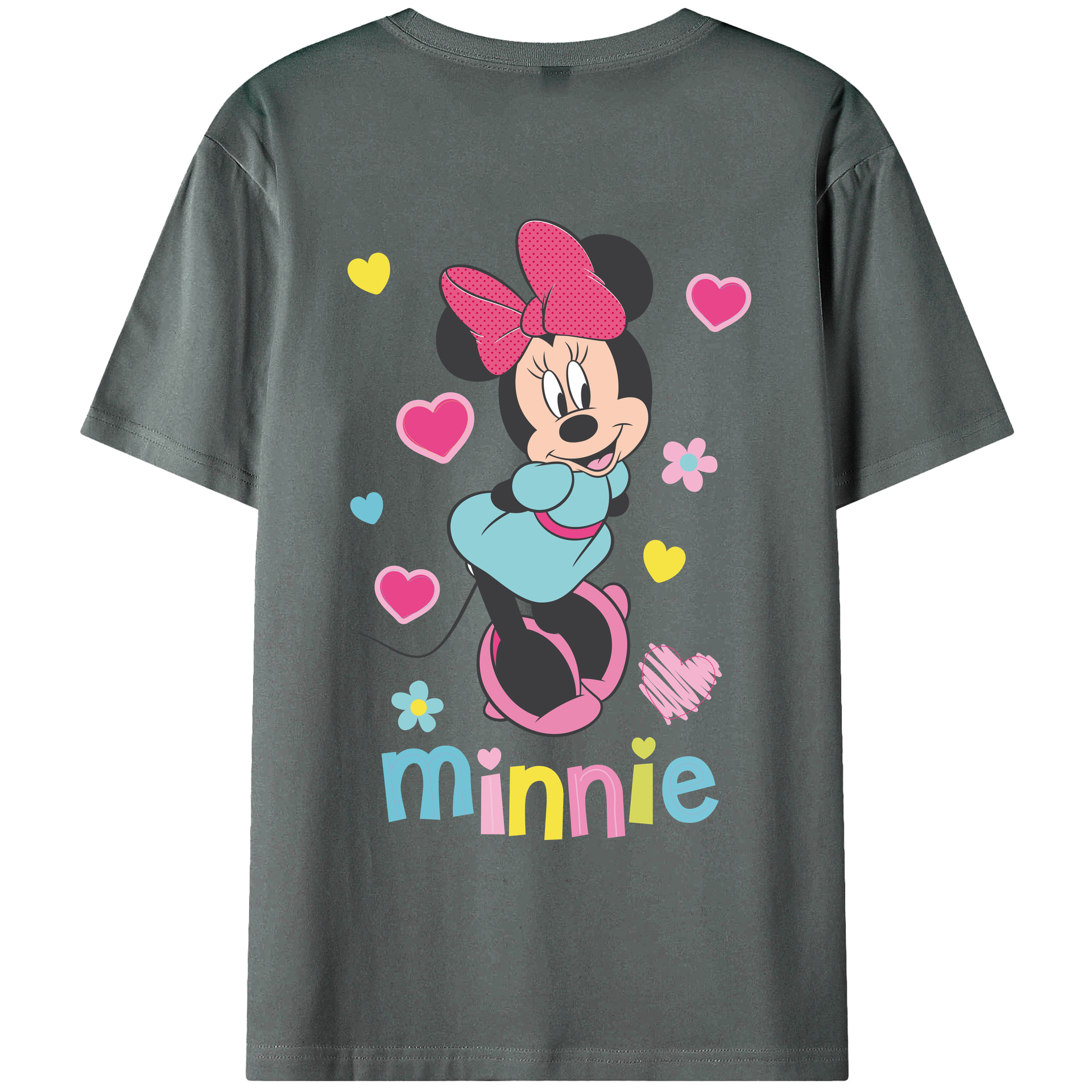 ミッキーマウス Mickey Mouse 綿100％ メンズ半袖Tシャツ（バックプリント） 通気性